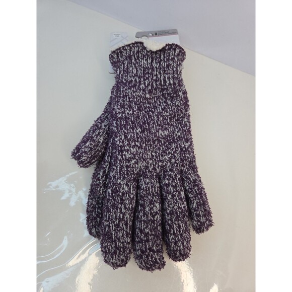 Brand new women's 1 Sz Isotoner purple heather sherpa gloves - Recycled Bottles - Picture 3 of 5